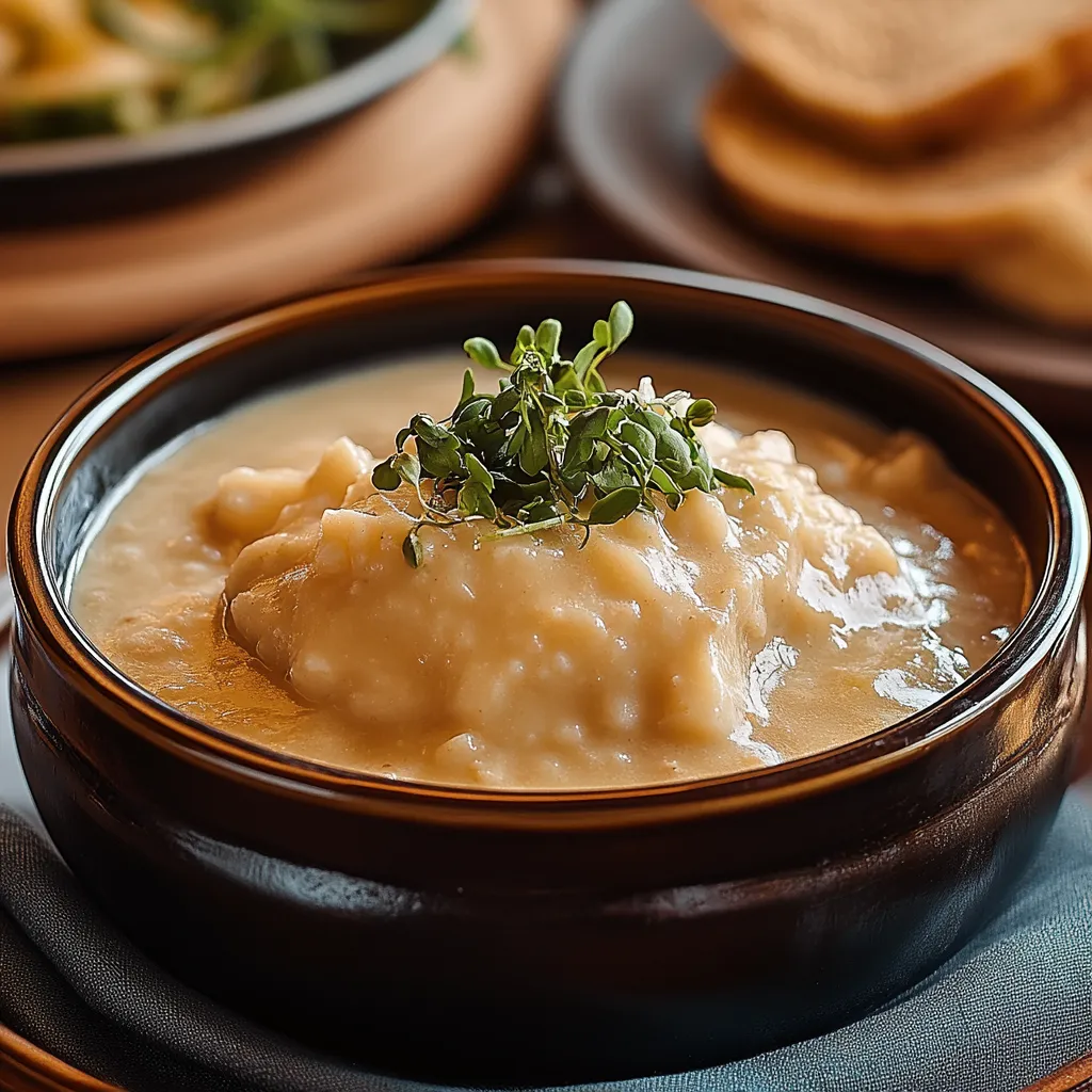Um prato de sopa com vegetais.
