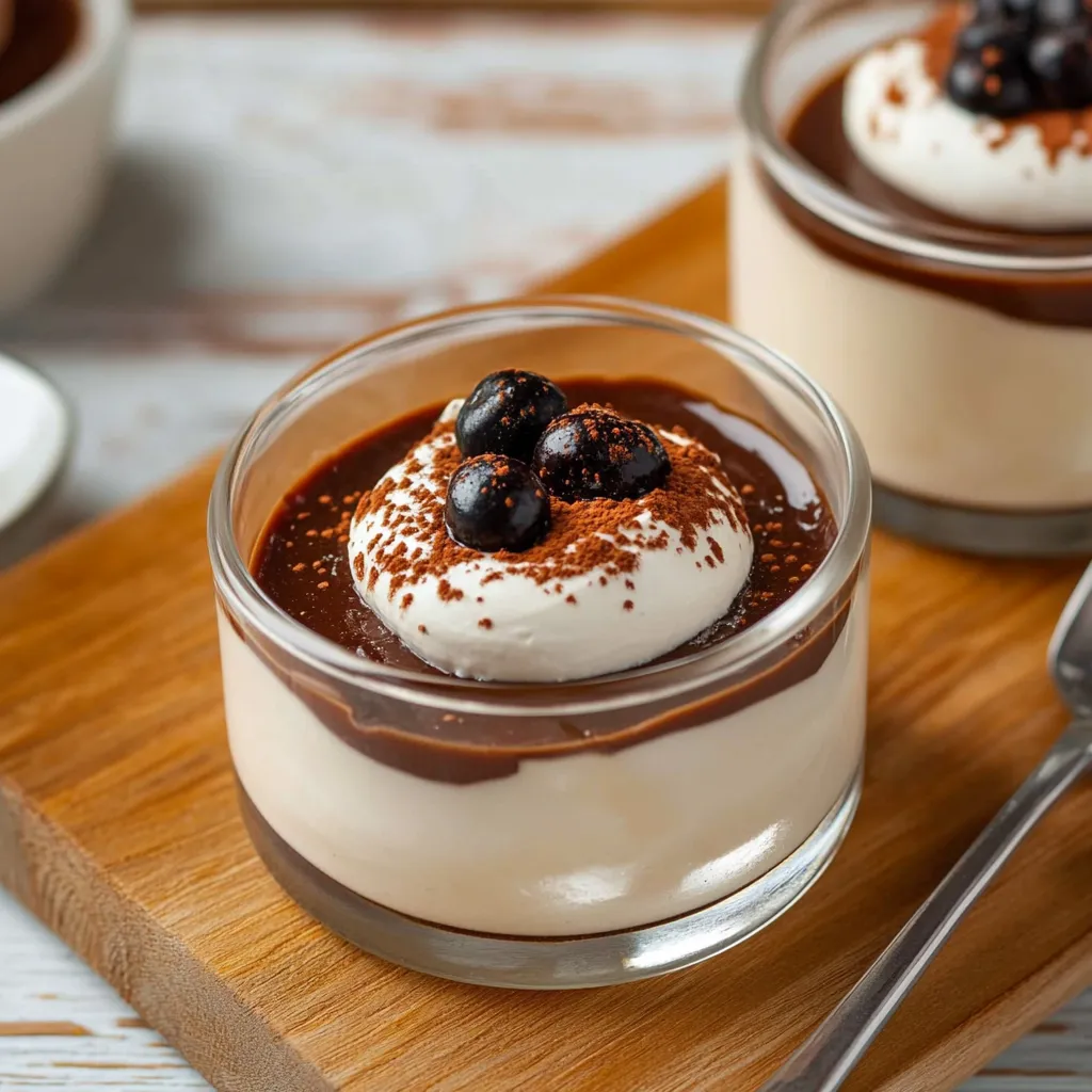 Café com leite com chocolate e frutas.