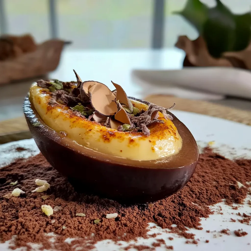 Banana com chocolate e ervas.