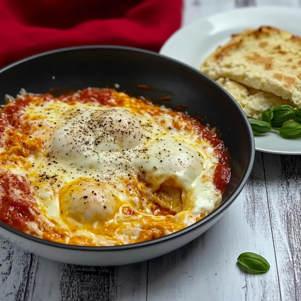 Um prato de comida com ovos e tomate.