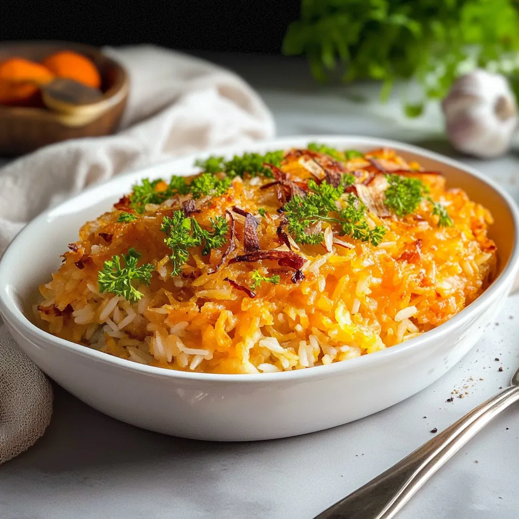 Riso com bacon e cebola.