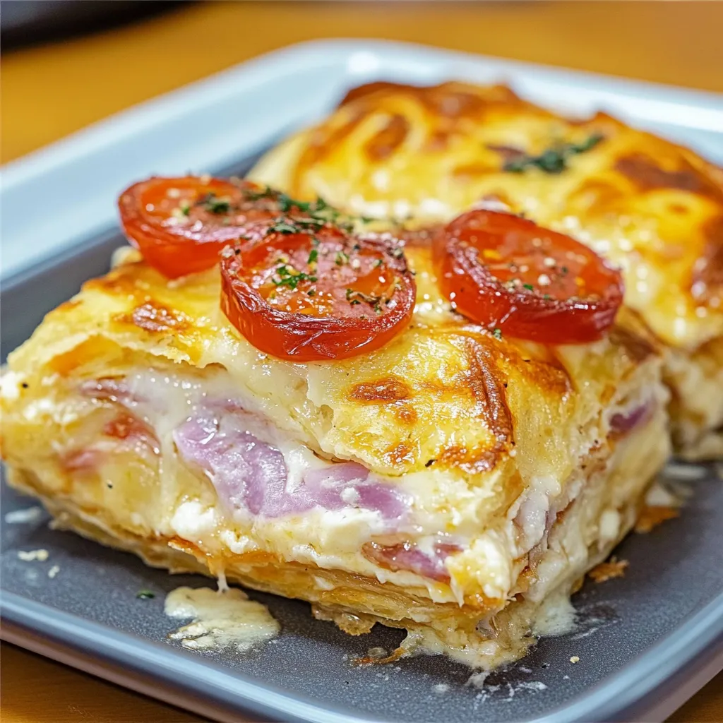 Pizza com tomate e cebola.