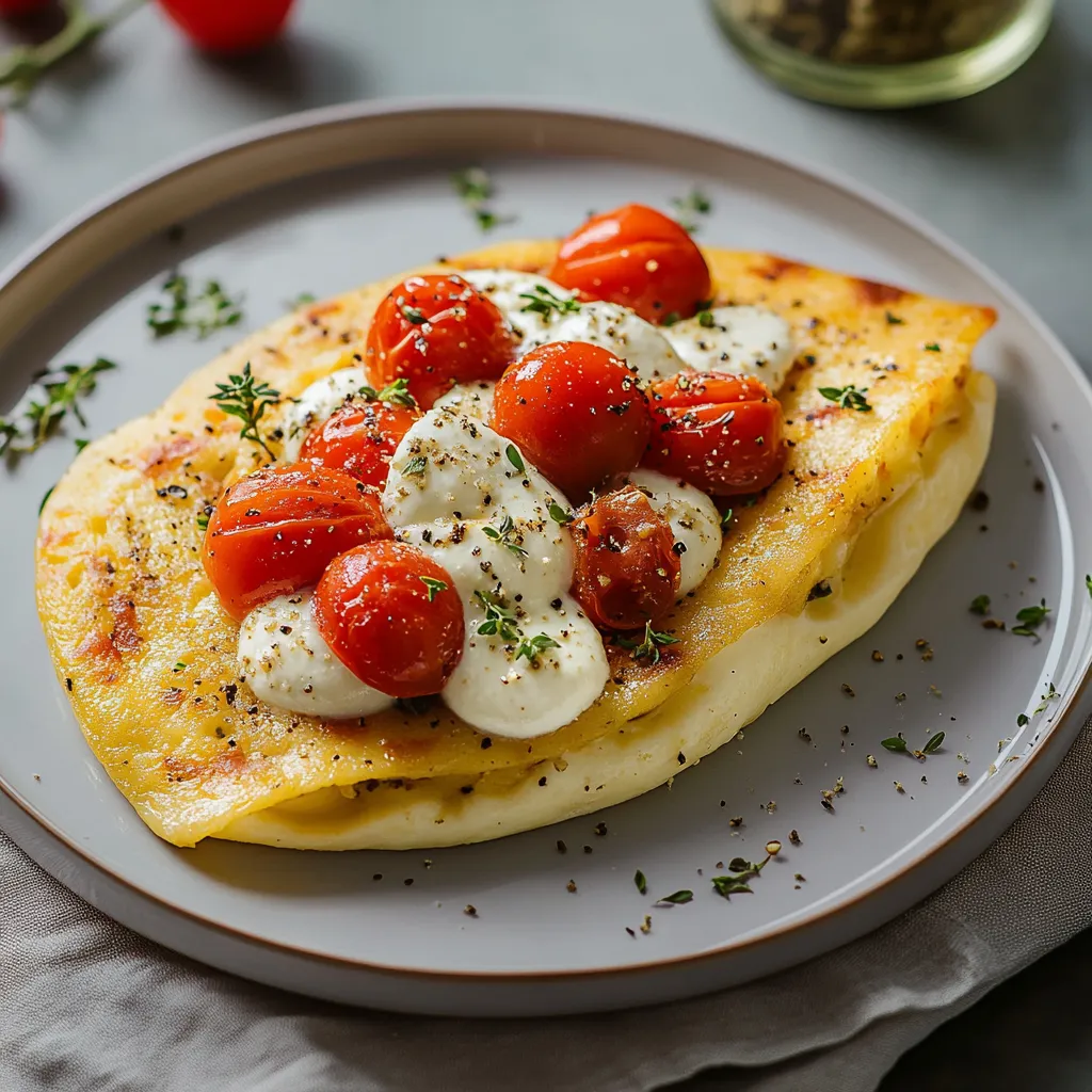 Pizza com tomate e queijo.