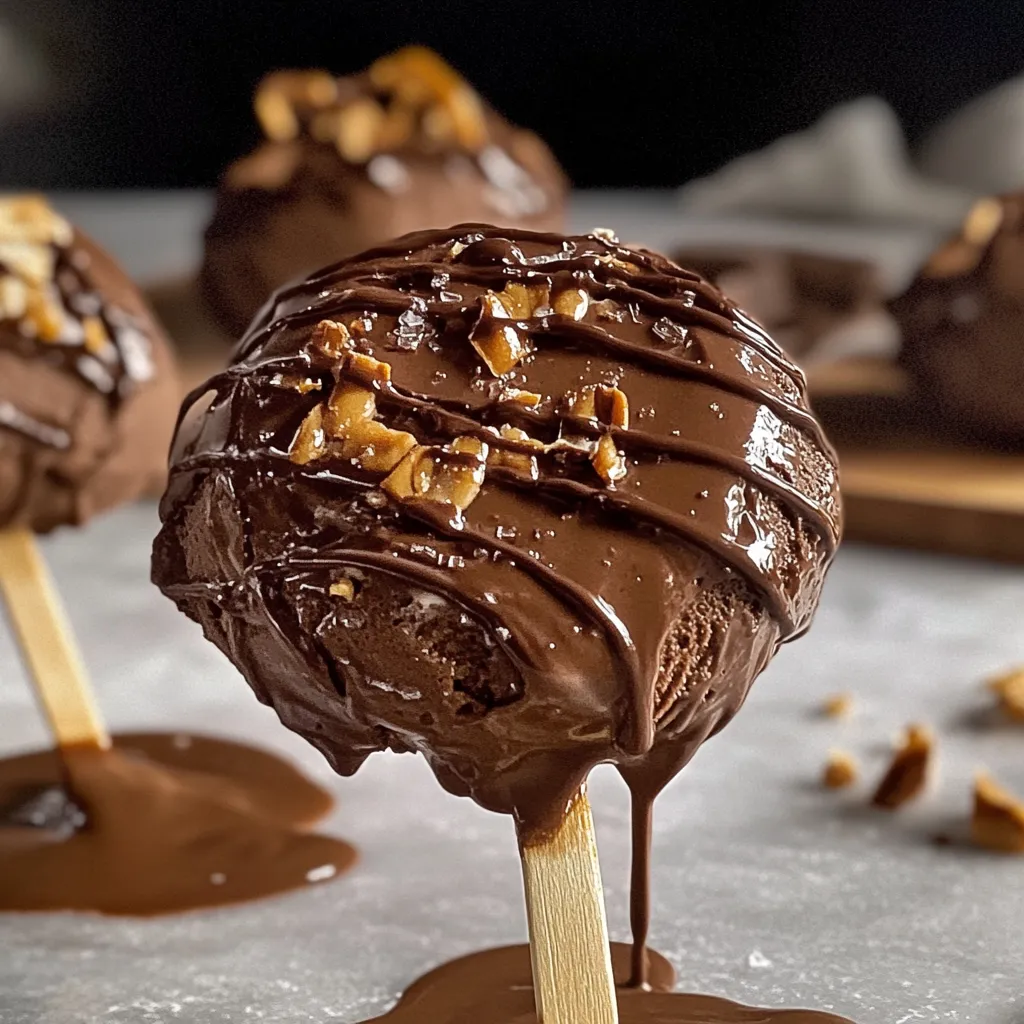 Chocolate covered marshmallows on a stick.