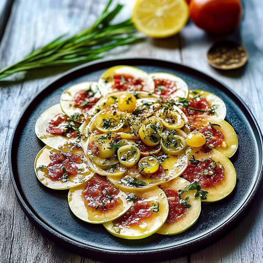 Um plato de frutas e legumes com uma base de tomate.