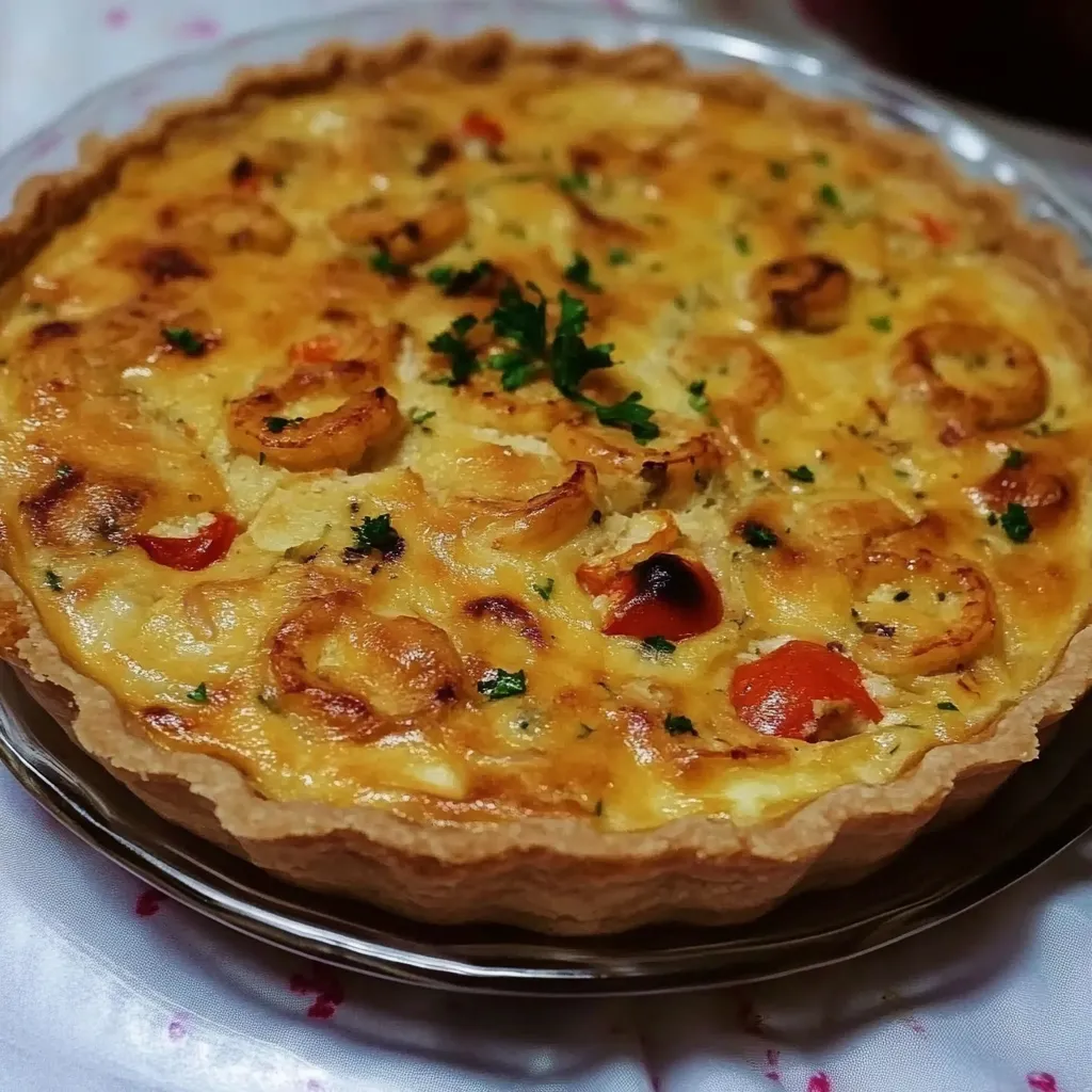 Um pedaço de tarta de frango com vegetais.