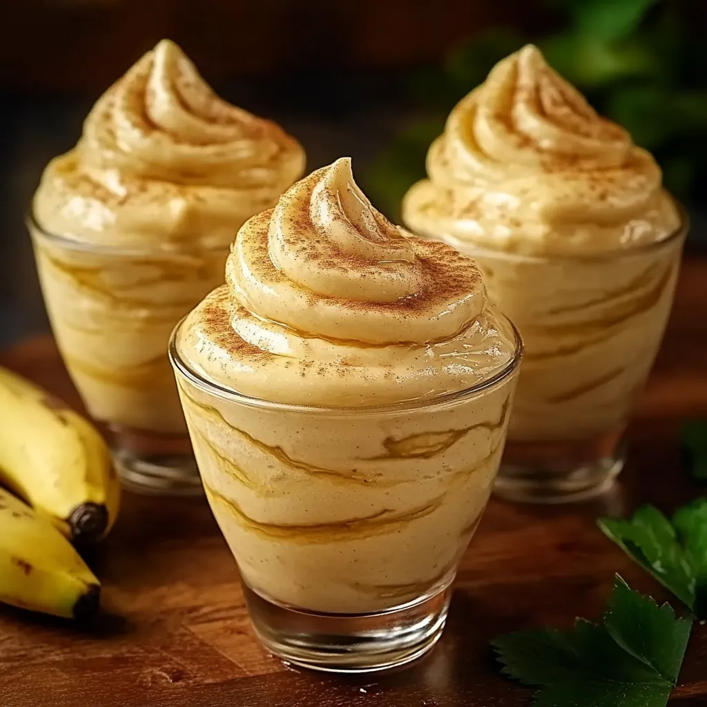 Três copos de creme de banana.