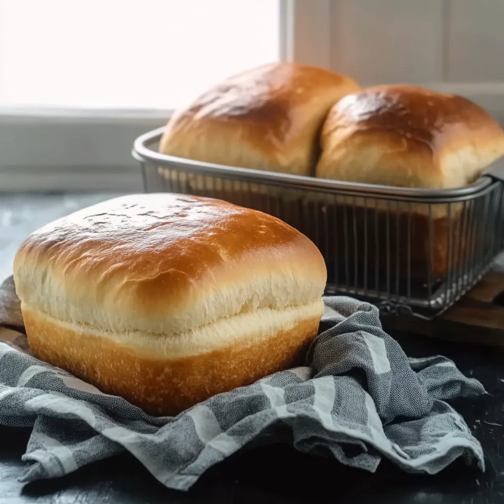 Dois pães de pão de almôndegas em um prato de metal.