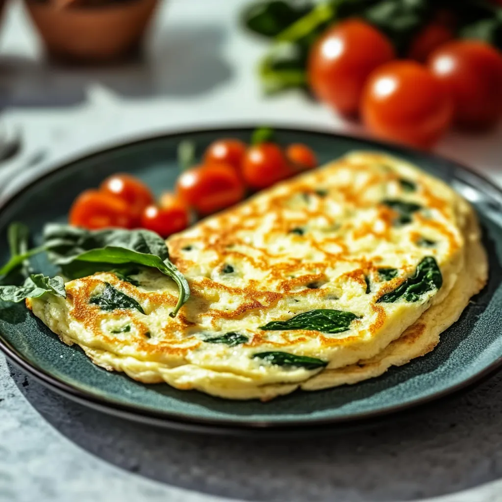 Ovo com espinacas e tomates.