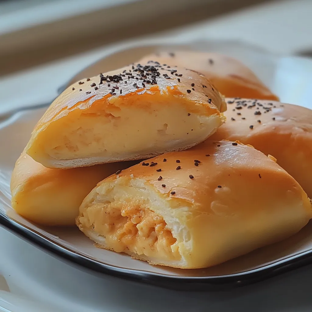 Pães com pimenta e cebolinha.