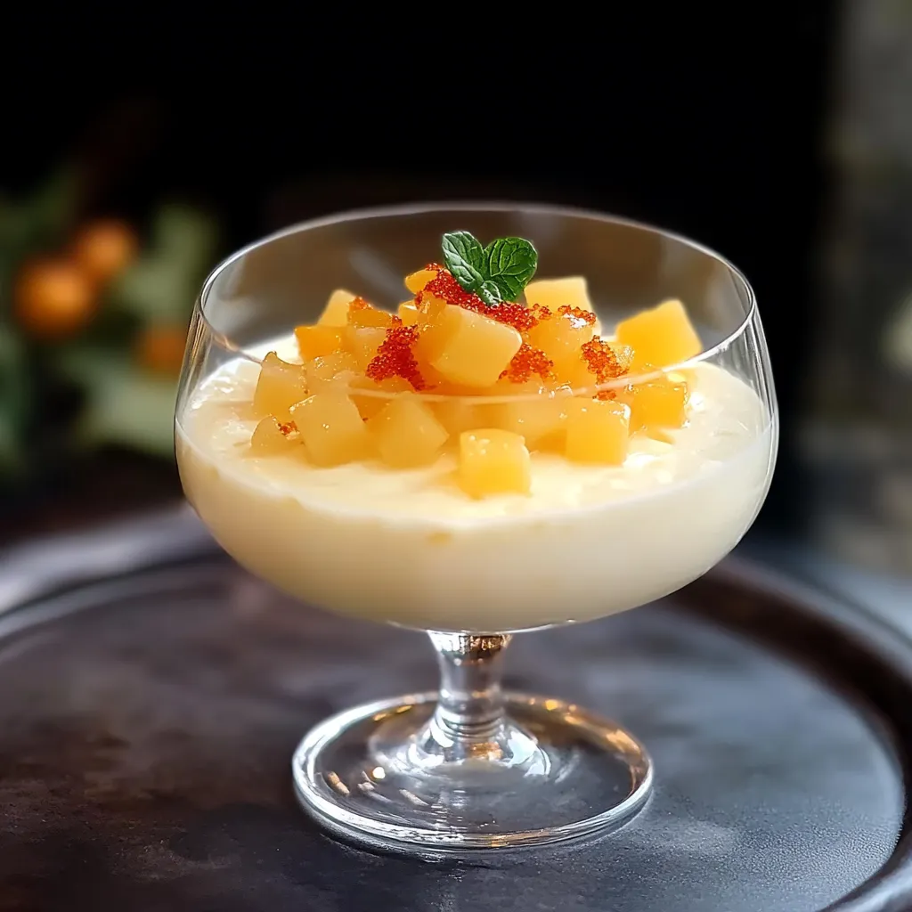 Glass com frutas vermelhas e amarelas.