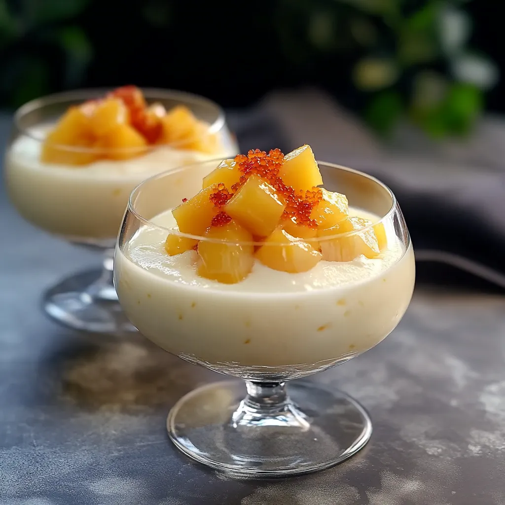 Dois copos de creme de frutas com frutas vermelhas no topo.
