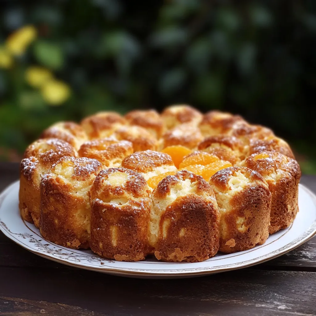 Um cake com frutas no topo.