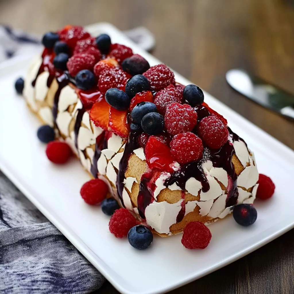 Cake com frutas vermelhas e azuis.