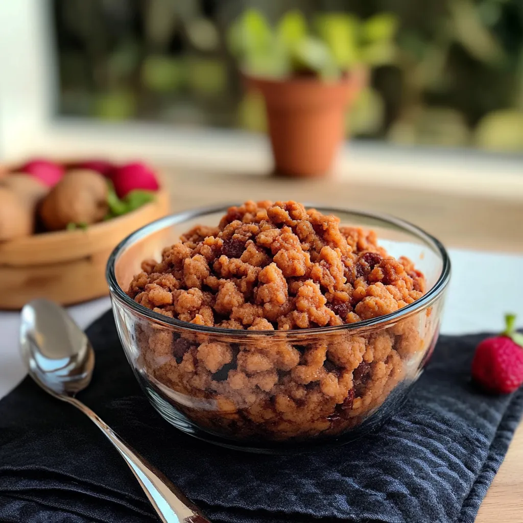 Um prato de cereais com frutas vermelhas.