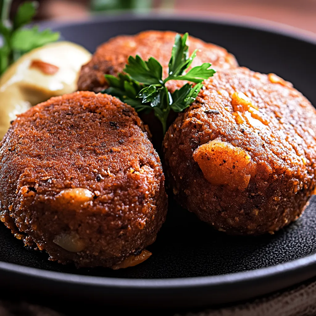 Pães de carne com pimenta e alho.