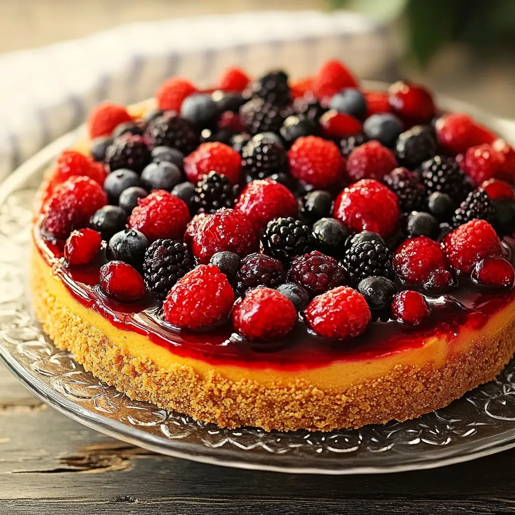 Cake com frutas vermelhas e negras.