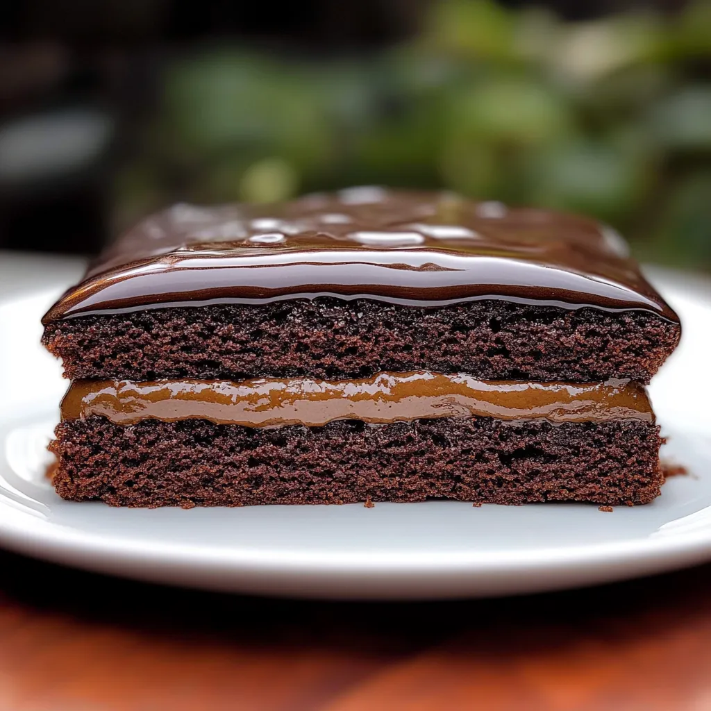 Um pedaço de chocolate com manteiga e chocolate em uma fatia.
