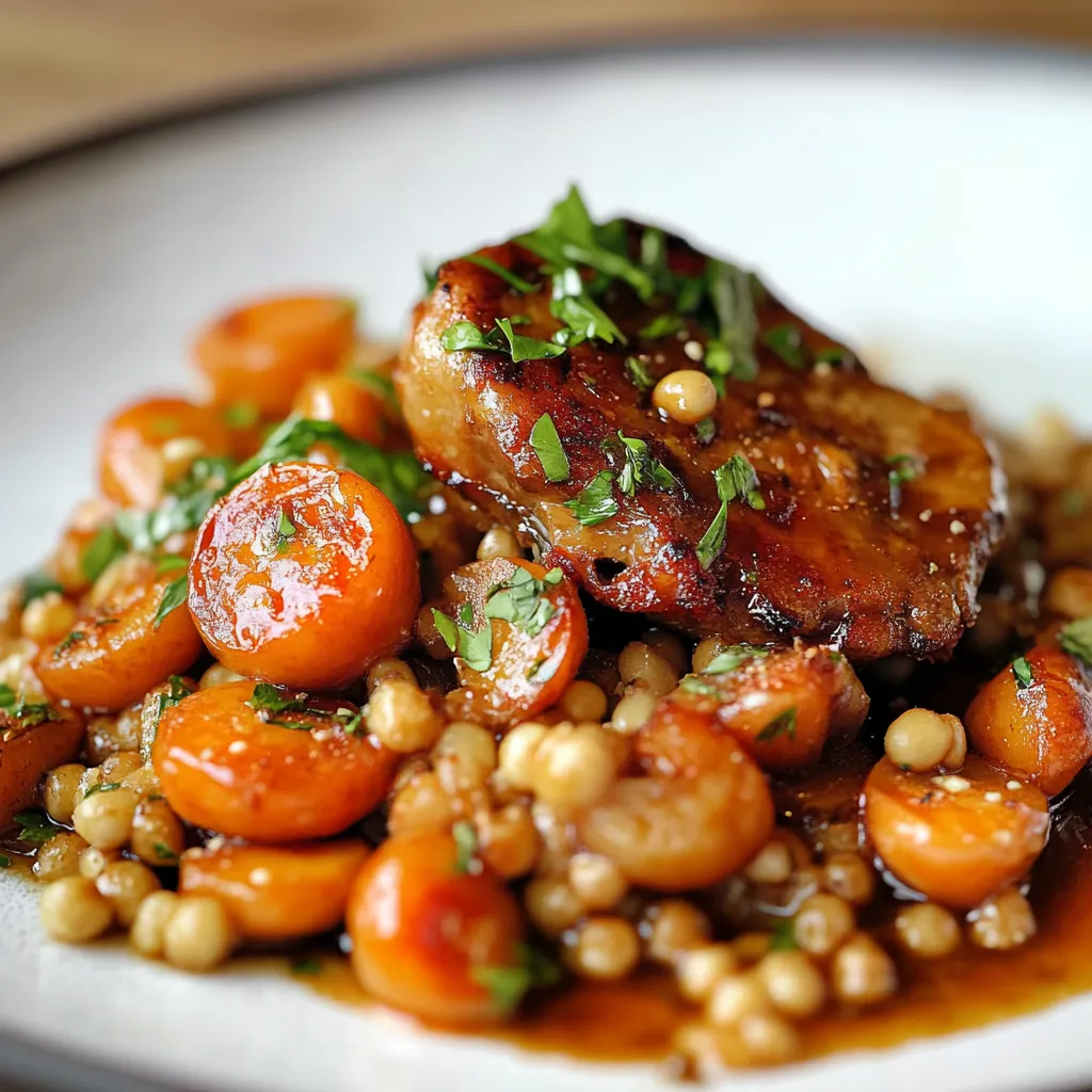 Carne com ervas e legumes em um prato.
