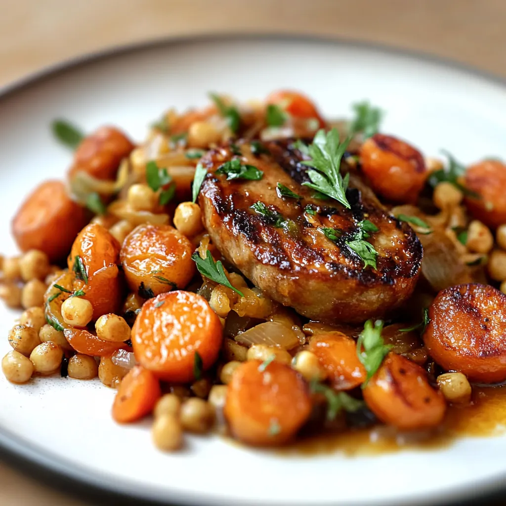 Carne grelhada com vegetais.