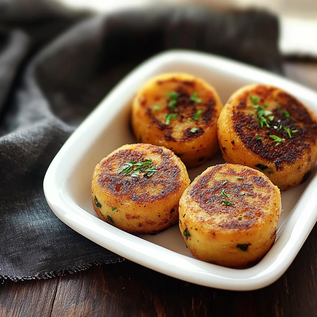 Um prato com quatro bolinhas de carne assada.