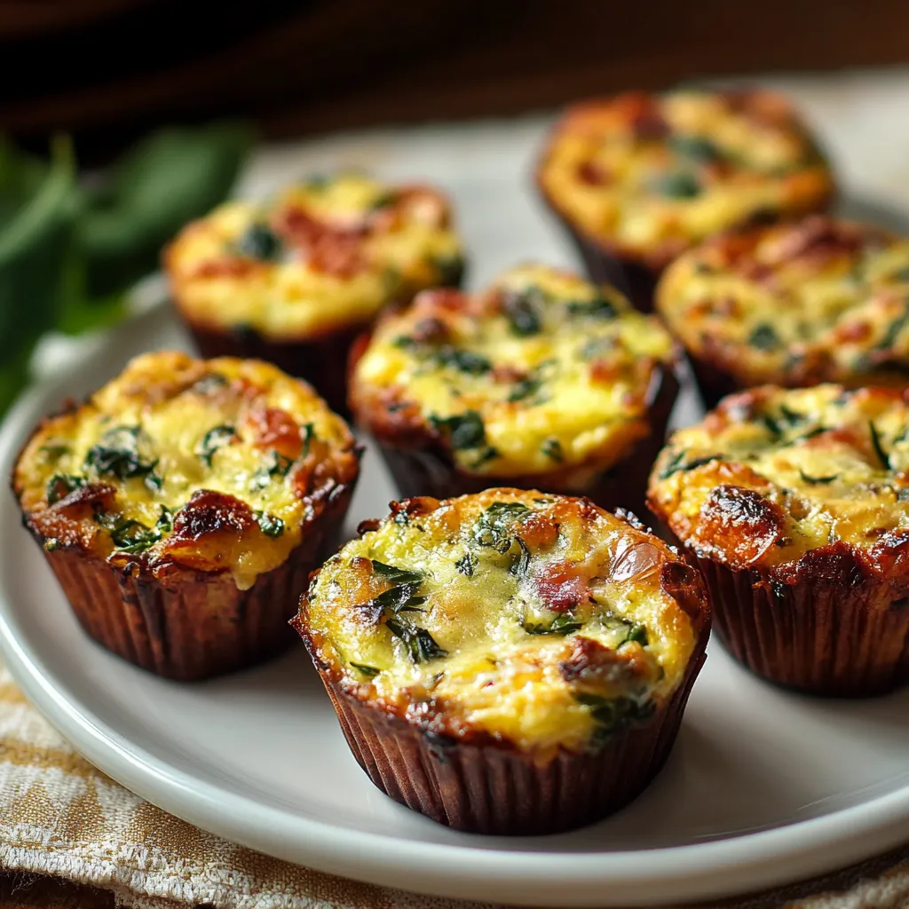 Um plano com vários cupcakes com queijo e espinacas.