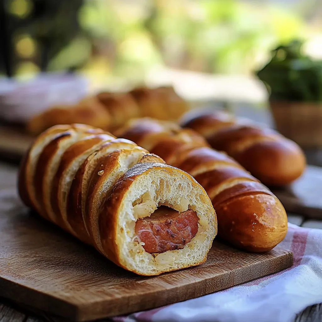Pão de perna com carne no meio.