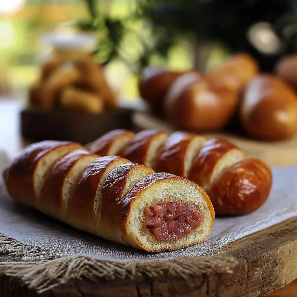 Pão de perna com carne vermelha.