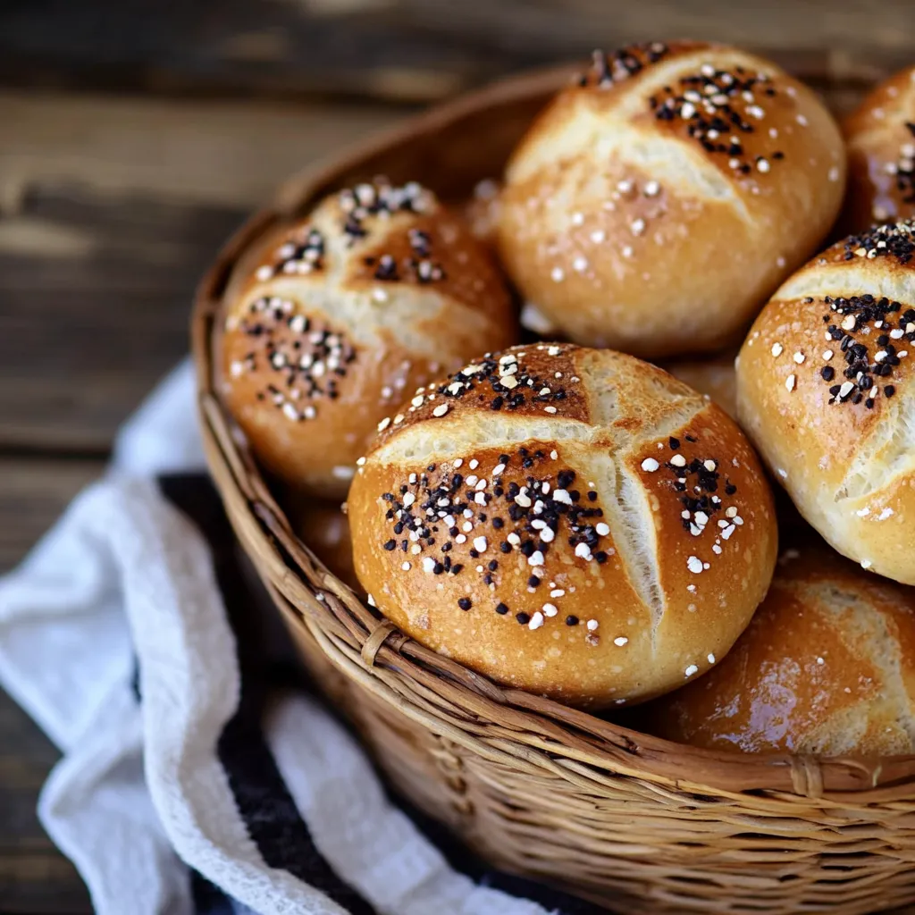 Um pote cheio de pães com pepinhos.