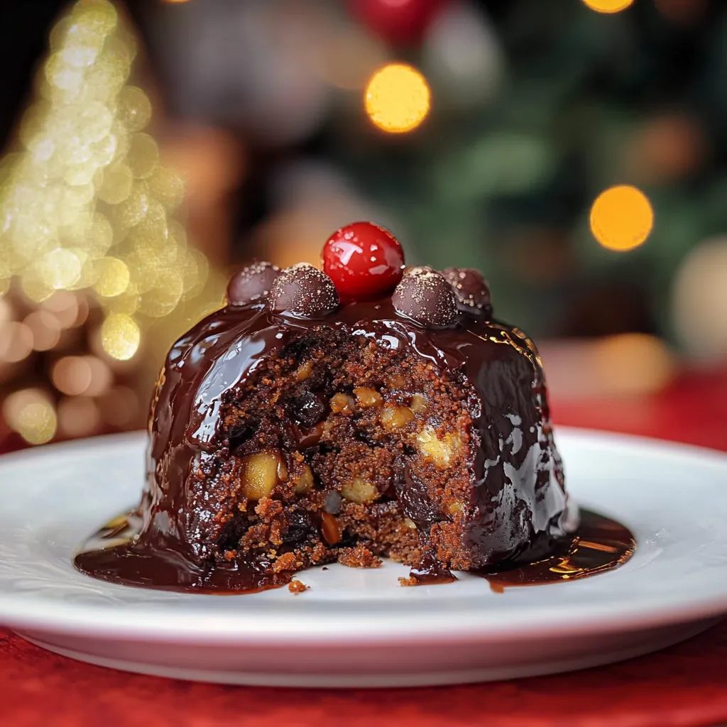 Um bolinho de chocolate com uma maçã no topo.