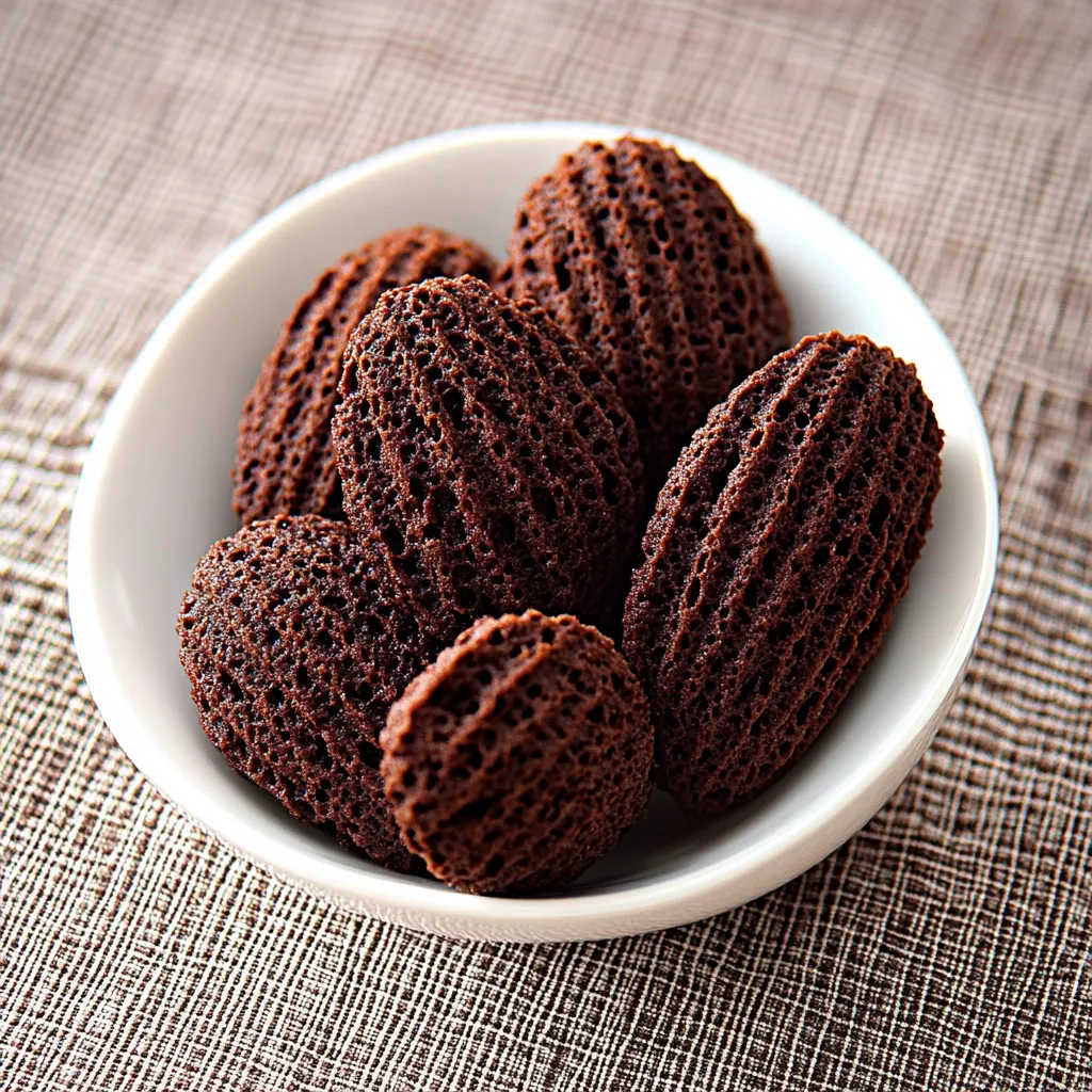 Um prato com bolinhas de chocolate.