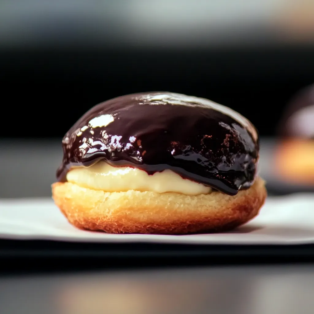 Doce com chocolate e creme.