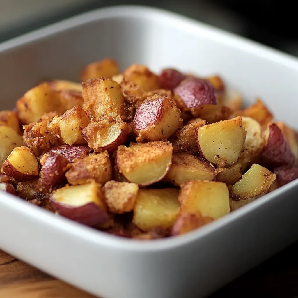 Um prato cheio de papas e cebola.