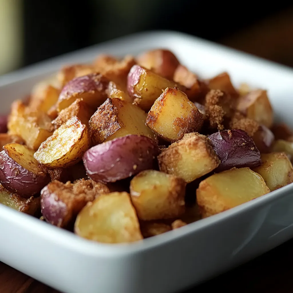 Um prato cheio de papas e cebola.