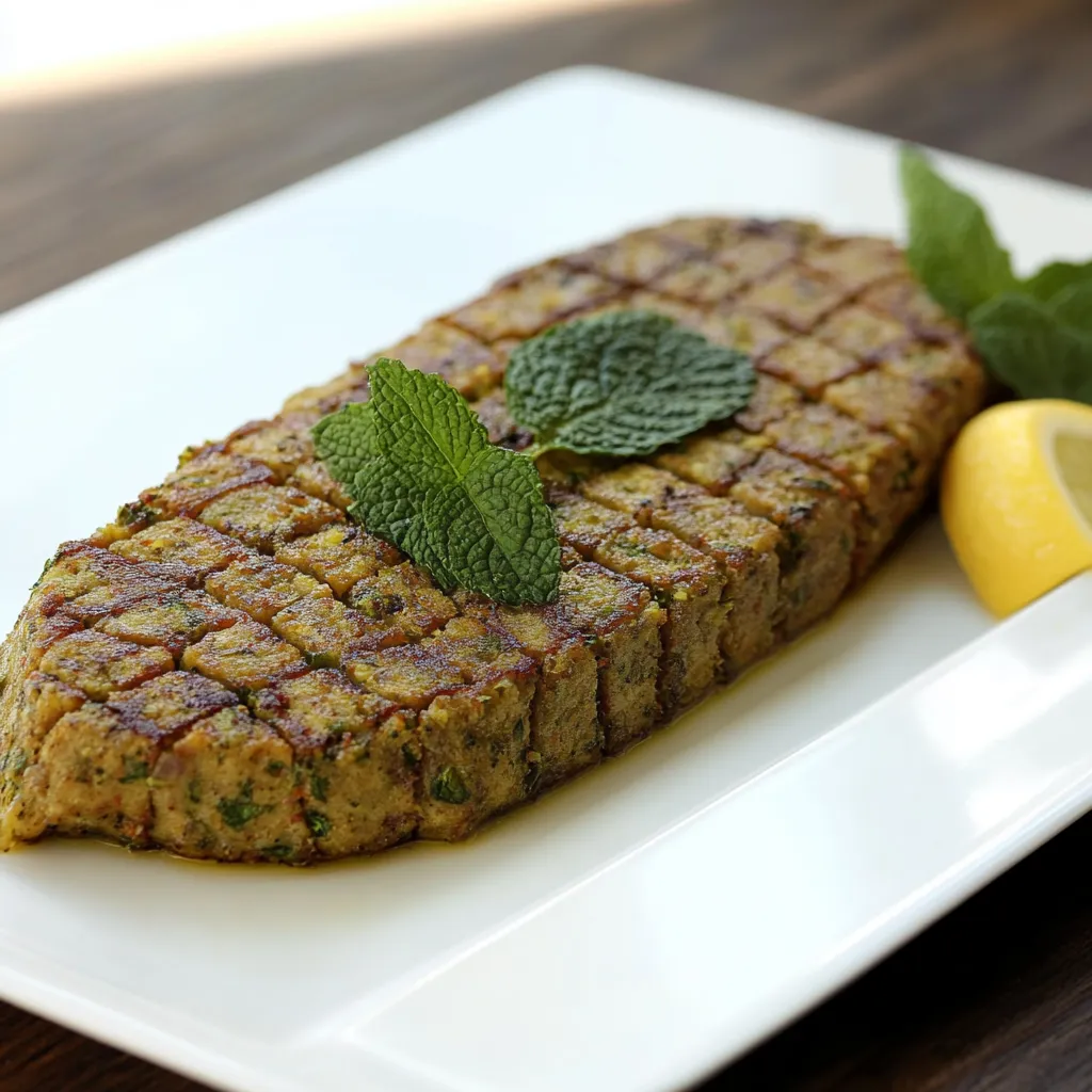 Carne grelhada com ervas.