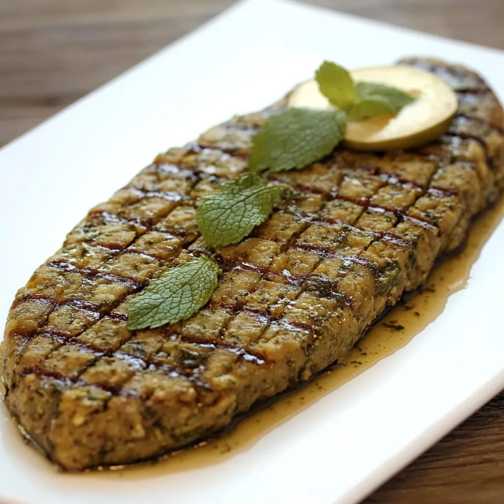 Carne grelhada com salada de menta.