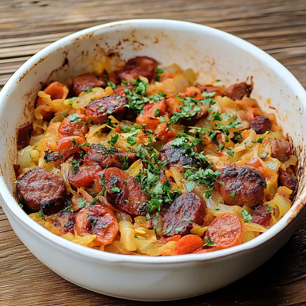 Um prato de carne com cebola e pimenta.
