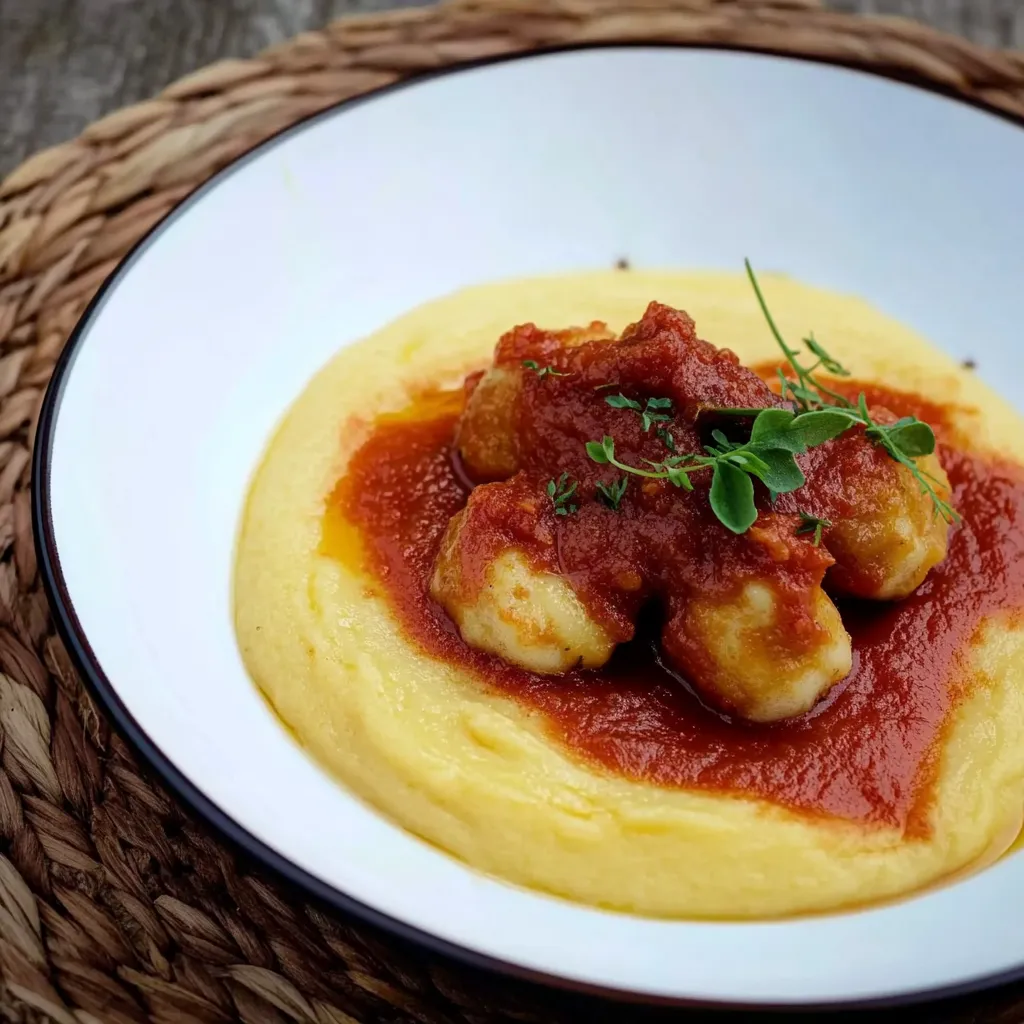 Um prato de macarrão com tomate e cebola.