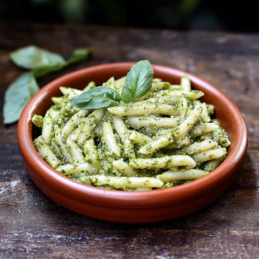 Um prato com macarrão e espinacas.