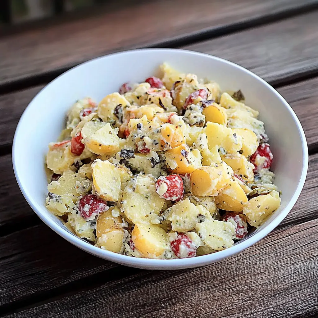 Um prato de comida com batatas e tomates.