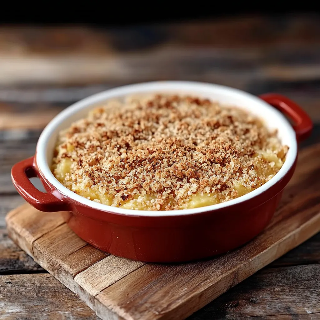 Cozido em uma panela vermelha, com uma base de macarrão e cobertura de granulado de café, este prato é uma delícia para quem gosta de comidas caseiras.