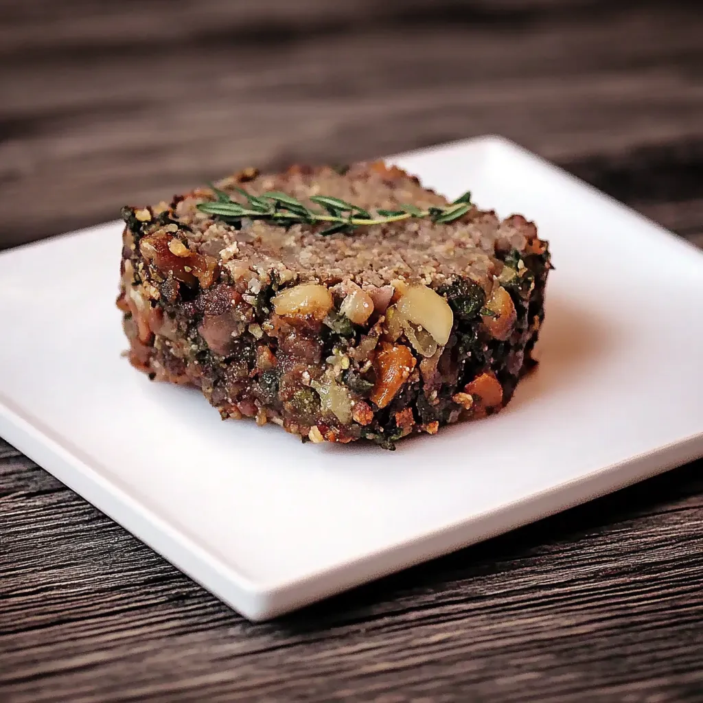 Um pedaço de carne com ervas no topo.