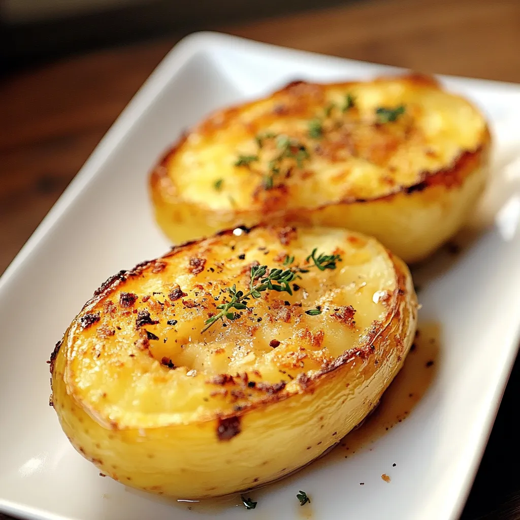 Dois pedaços de batata frita com sal e ervas.