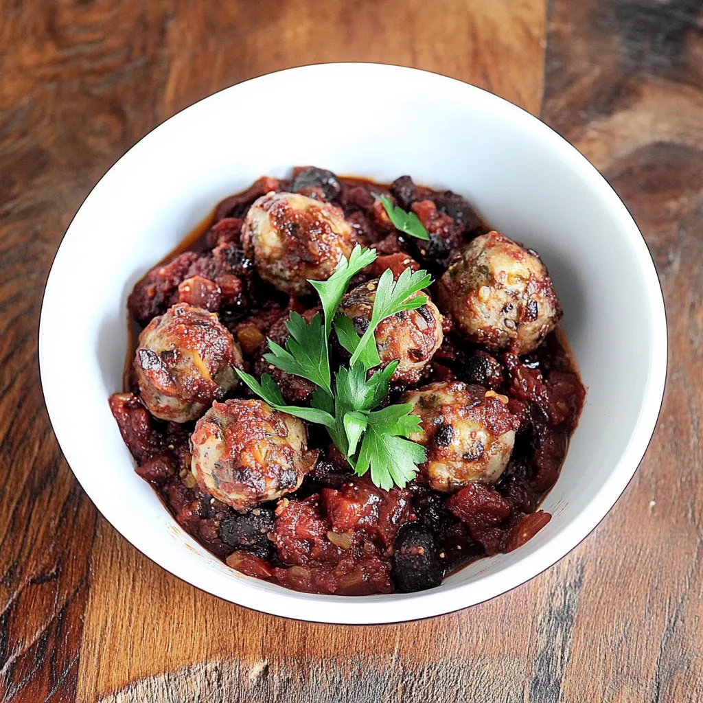 Um prato cheio de bolinhas de carne e vegetais.
