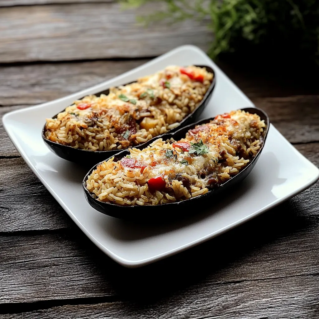 Dois pratos de arroz com carne e vegetais.