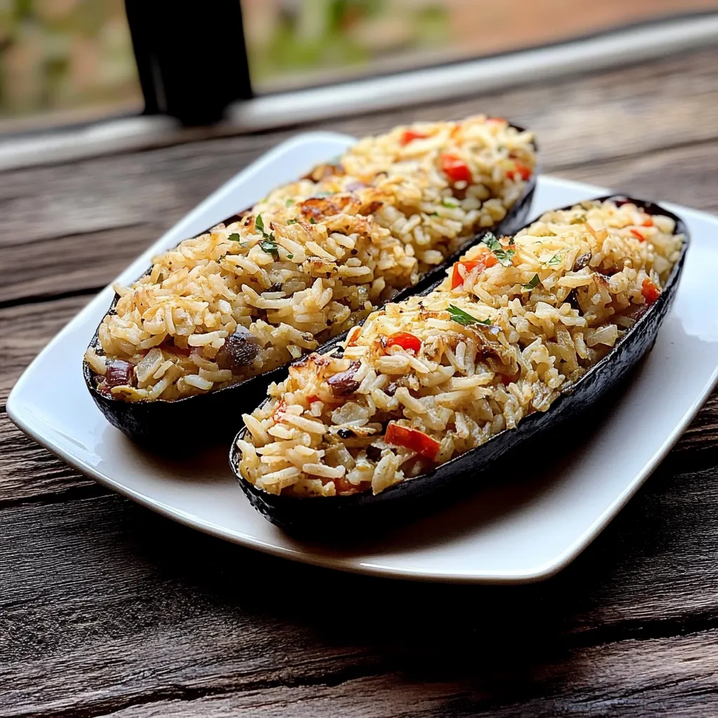 Dois pedaços de frango com arroz e vegetais.