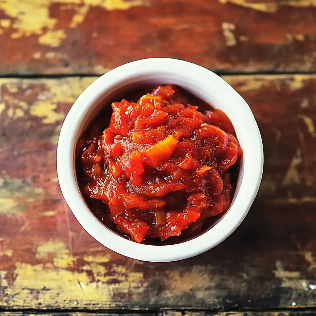 Um copo de tomate em uma mesa.