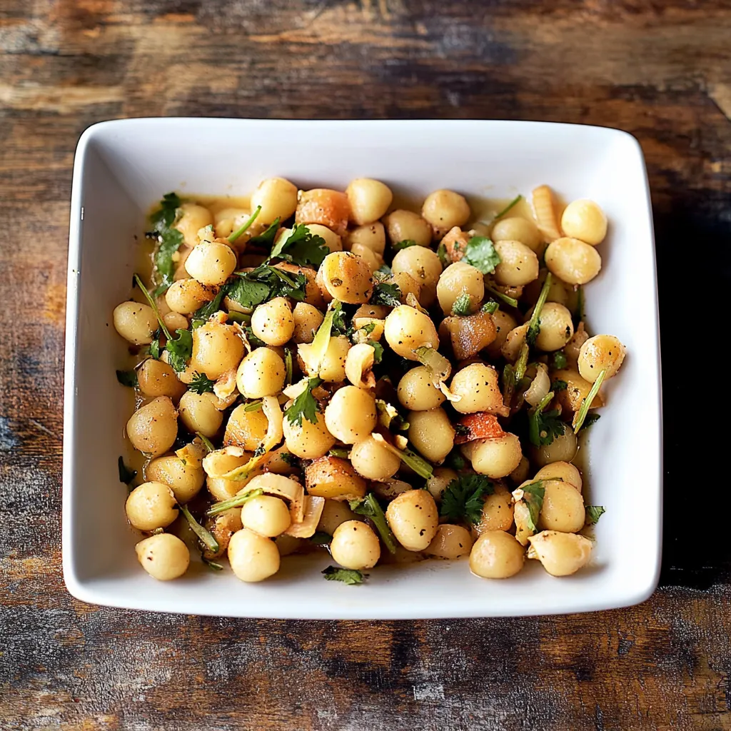 Um prato de legumes com cebola e alho.