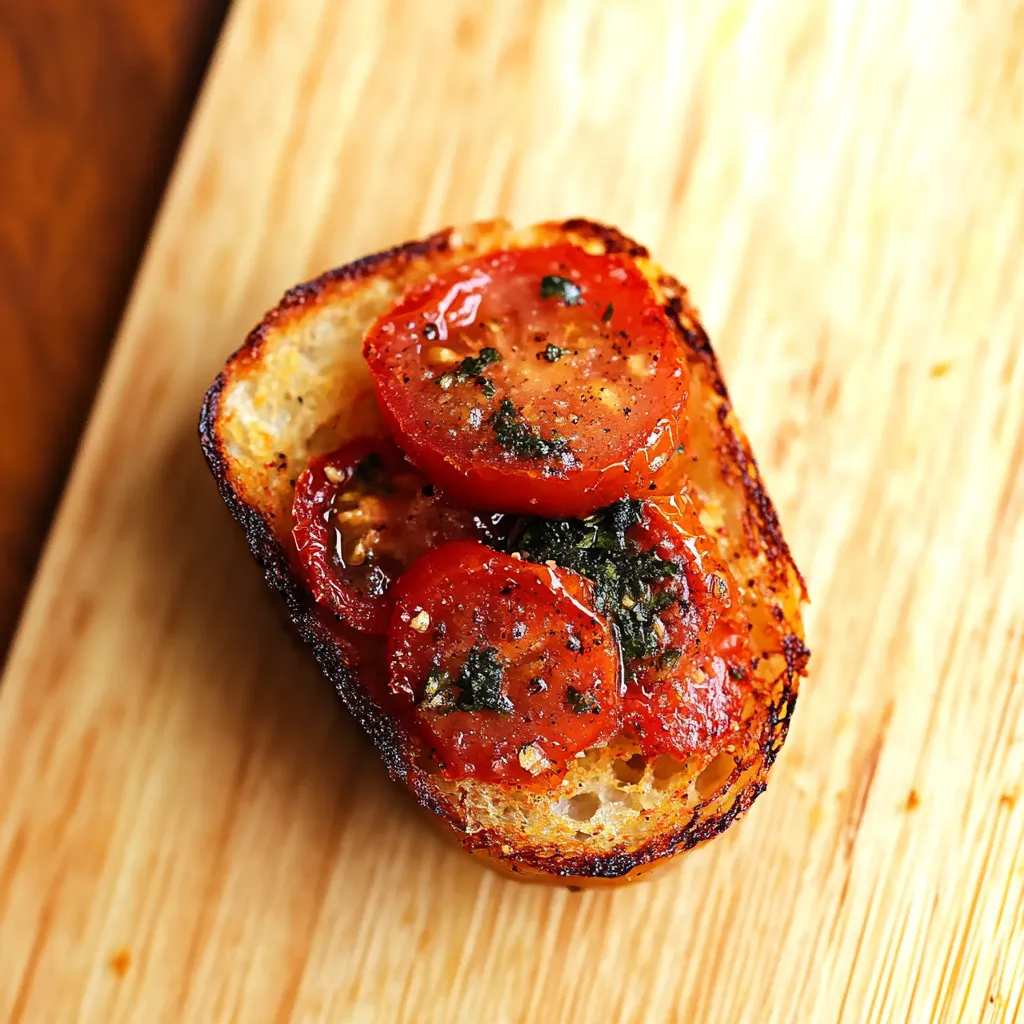 Pão com tomate e alho.