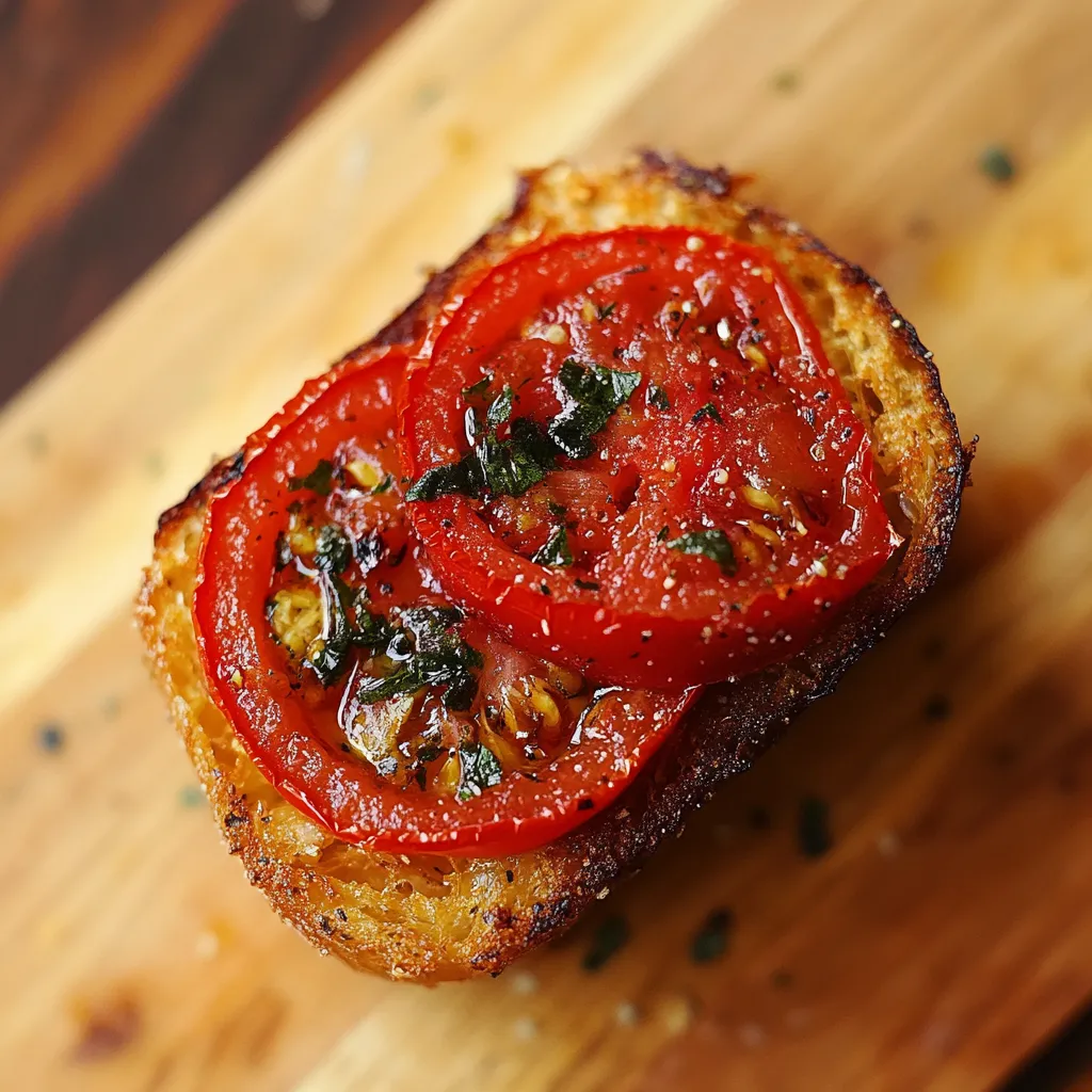 Pão com tomate e alho.